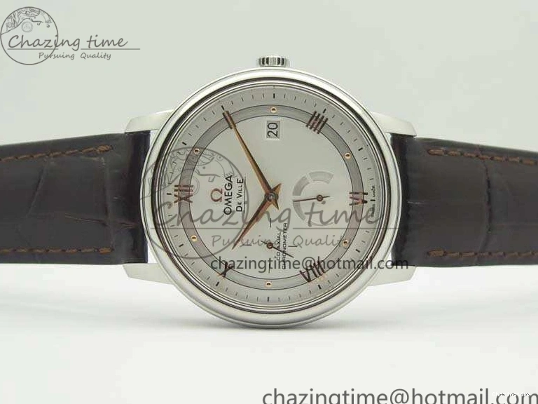 0107 De Ville Prestige Real Power Reserve SS TW 1:1 Best Edition White Dial RG Markers On Leather Strap A Thermal 8089